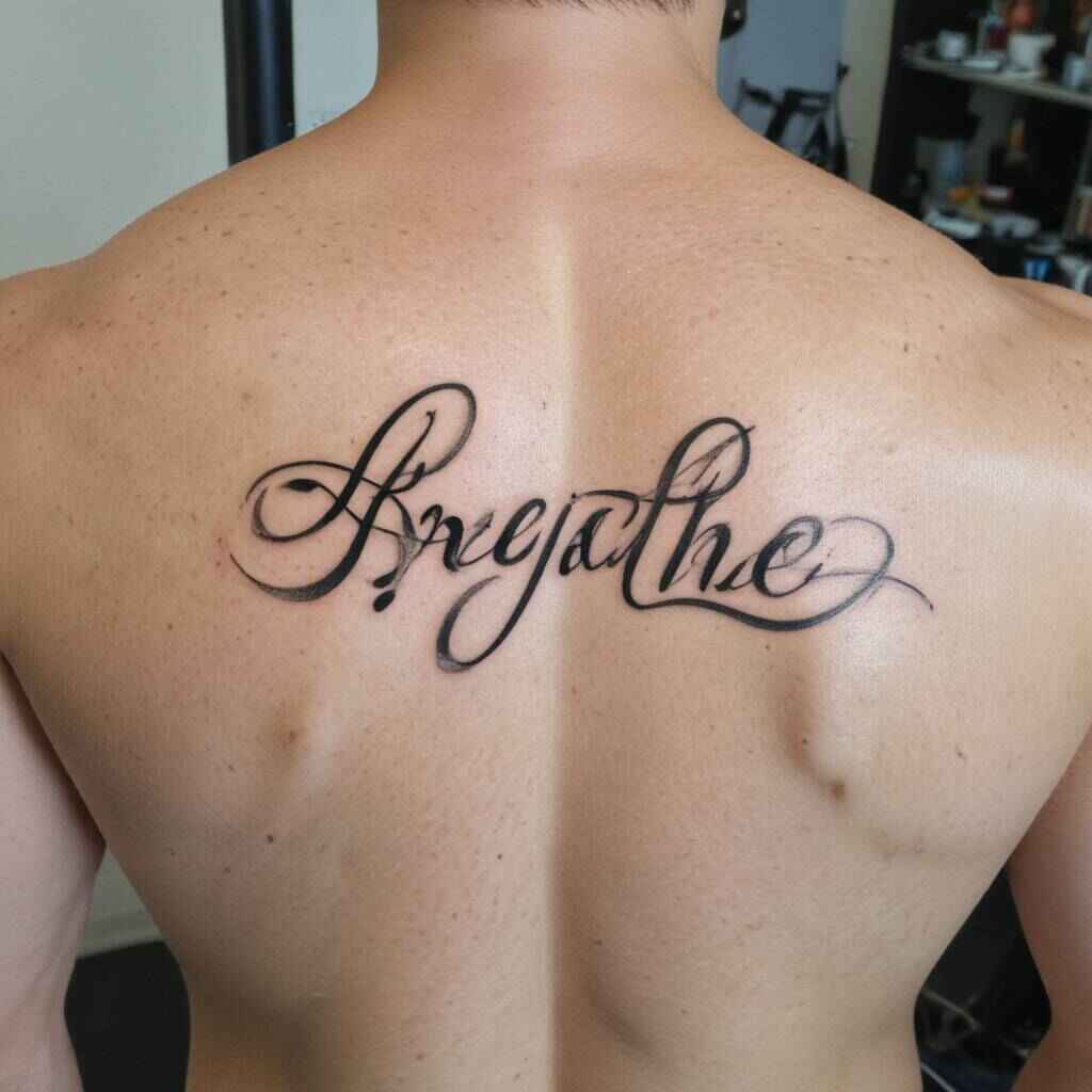 43 Alleviating Mental Health Tattoos That Rejuvenate One’s Faith In Life 15 Script Breathe tattoo